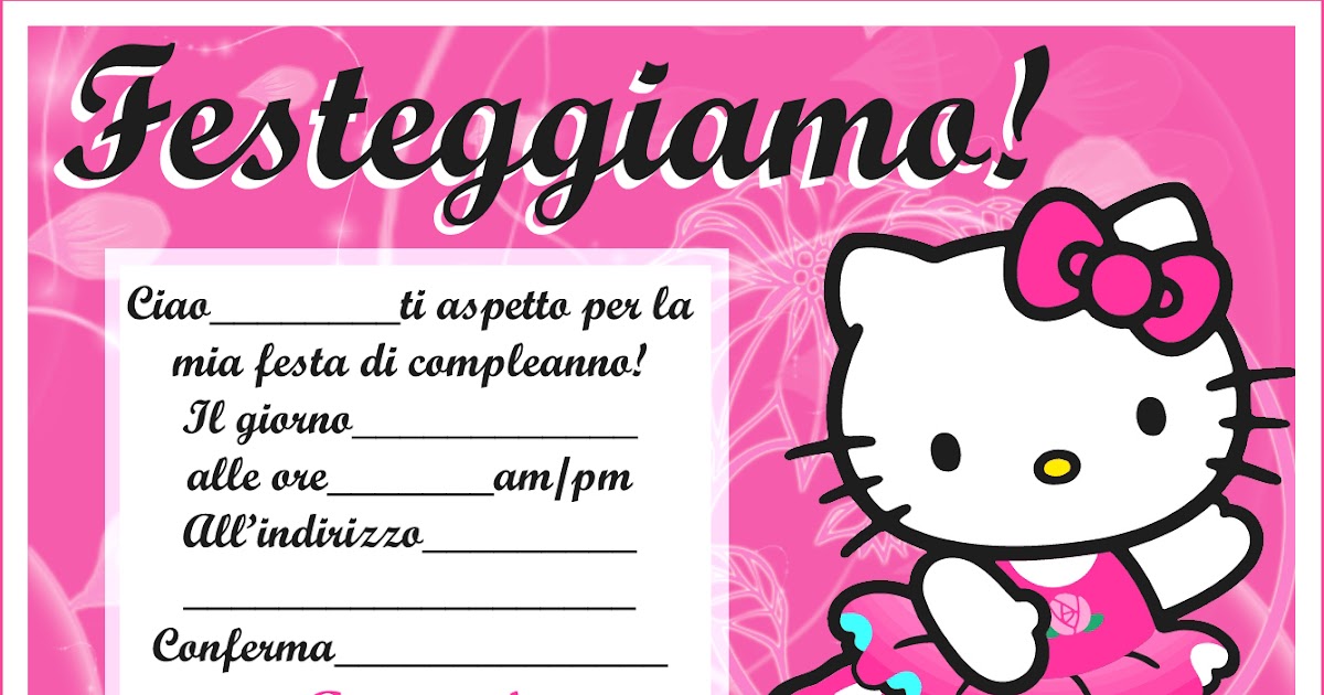 Hello Kitty Coloring Pages Inviti Per Festa Di Compleanno