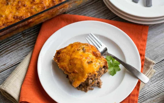 Low Carb Bacon Cheeseburger Casserole #keto #diet