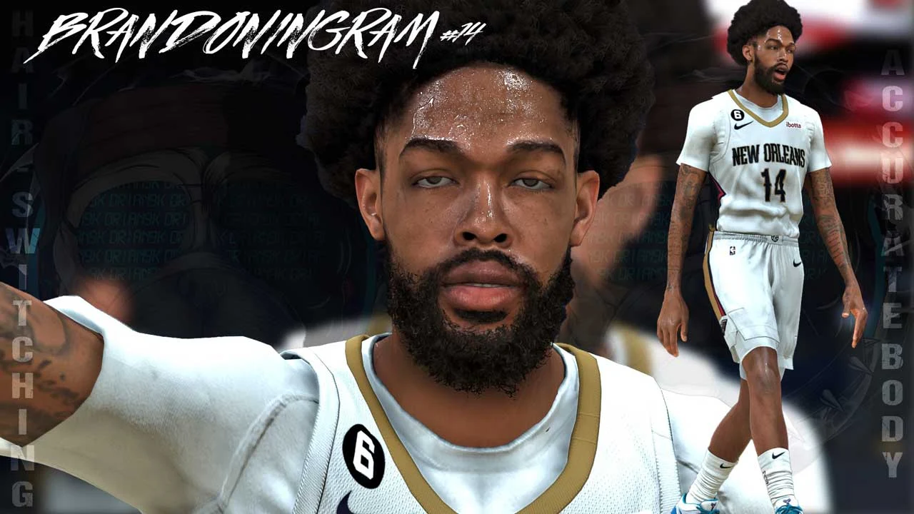 NBA 2K23 Brandon Ingram Cyberface with Afro Hair
