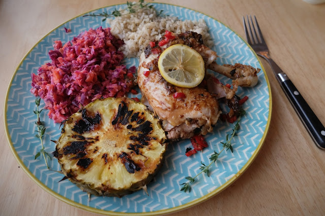 Jerk Chicken Recipe Rice Slaw Pineapple PKP