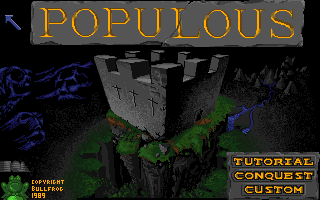 Populous Amiga title screen