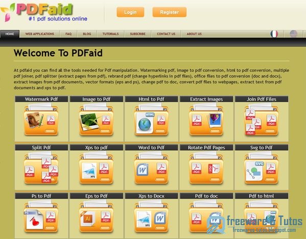 PDFaid : une boite à outils pour le PDF en ligne