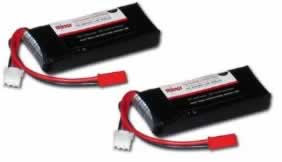 Two 7.4 Volt 900mAh 10C High Rate Li-Poly Battery Pack