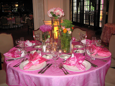 The long head table seated the bridal party with low arrangements so they 