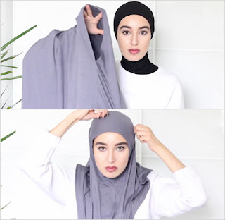 jilbab instan langkah 1