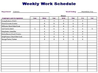 Weekly Work Schedule