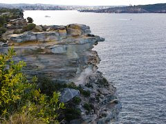 Sandstone cliffs that fridge the city's east