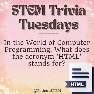 STEM Trivia Tuesdays Quiz for EstheraSTEM on 19/09/23