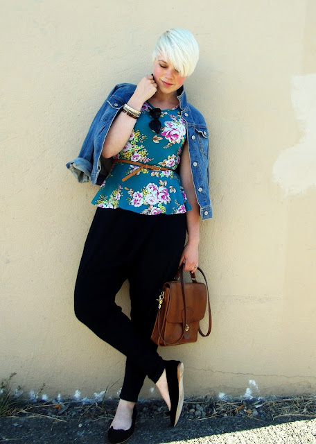 vintage coach, fall trends, floral peplum, in style, seattle street style, what i wore