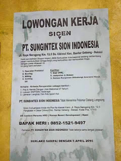 pabrik PT. Sungintex Sion Indonesia