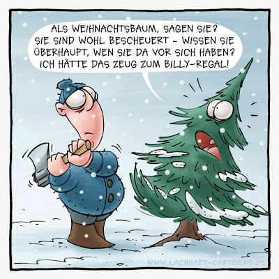 Michael Mantel Illustration Frohe Weihnachten 2007 LACHHAFT Cartoons Tannenbaum Weihnachtsbaum