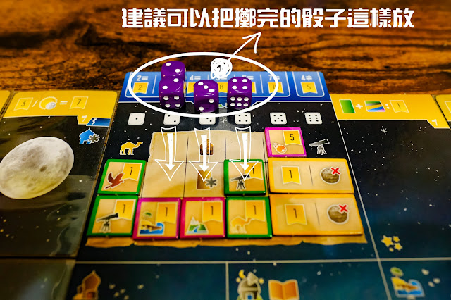 Wayfarers of the south Tigris board game 桌遊 骰子數字對應大篷車直列