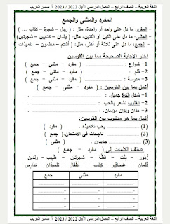 مذكرة النحو الصف الرابع الإبتدائى الترم الأول شرح وتمارين أ سمير الغريب 2023