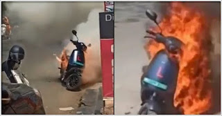 the ola s1 electric scooter suddenly caught fire -