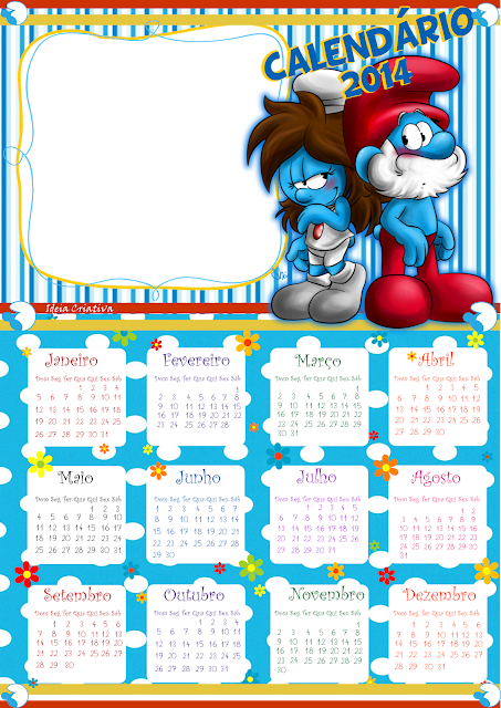 Calendários 2014 Smurfs 