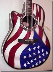 American Flag on a Left-Handed Ovation Guitar