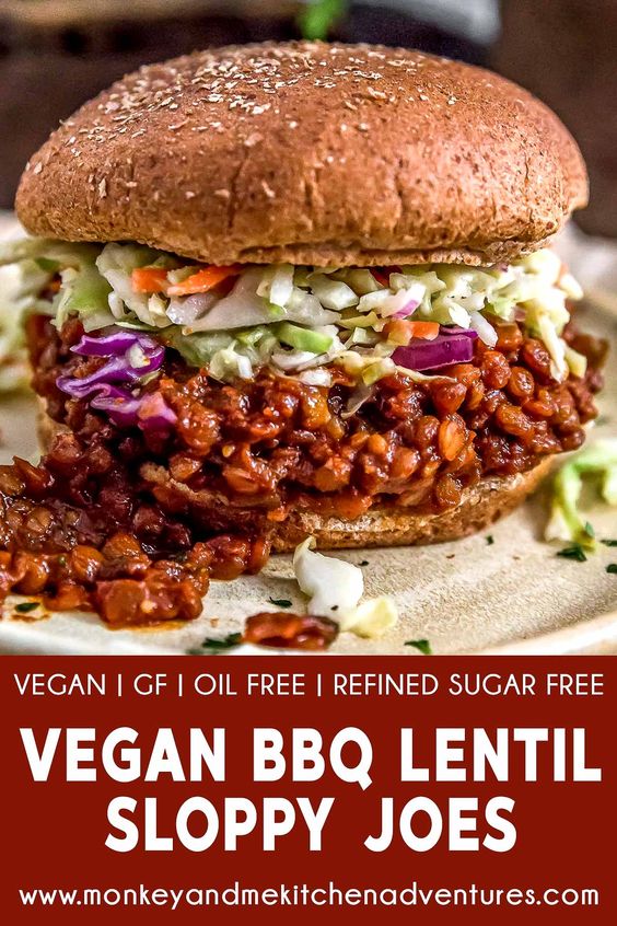 These wholesome, healthy sloppy joes totally rule!  Thick, rich, and ultra-delicious, our Vegan BBQ Lentil Sloppy Joes are absolutely irresistible! Tasty and nutritious lentils are bathed in a sweet, smoky, and tangy BBQ sauce, then topped with an amazing Sweet and Tangy Vinegar Slaw that will have the whole family running to the table for seconds