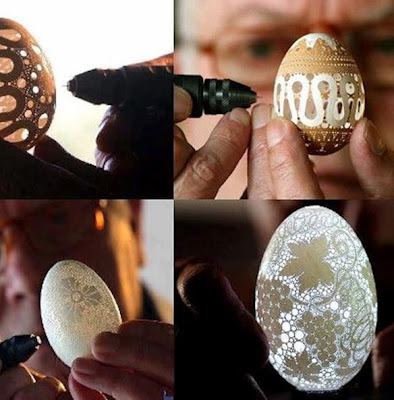 Interesting minute art work in a Egg shell | Egg shell art