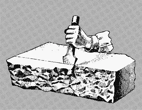 dibujo de cincel y piedra