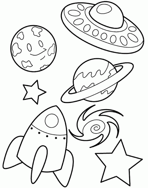 Free planets coloring pages for kids