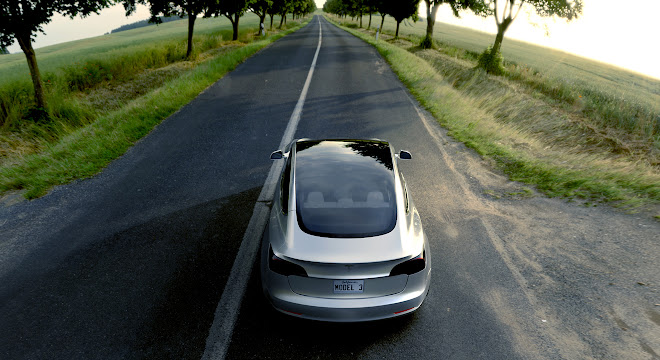 Tesla Model 3 rear seen from above