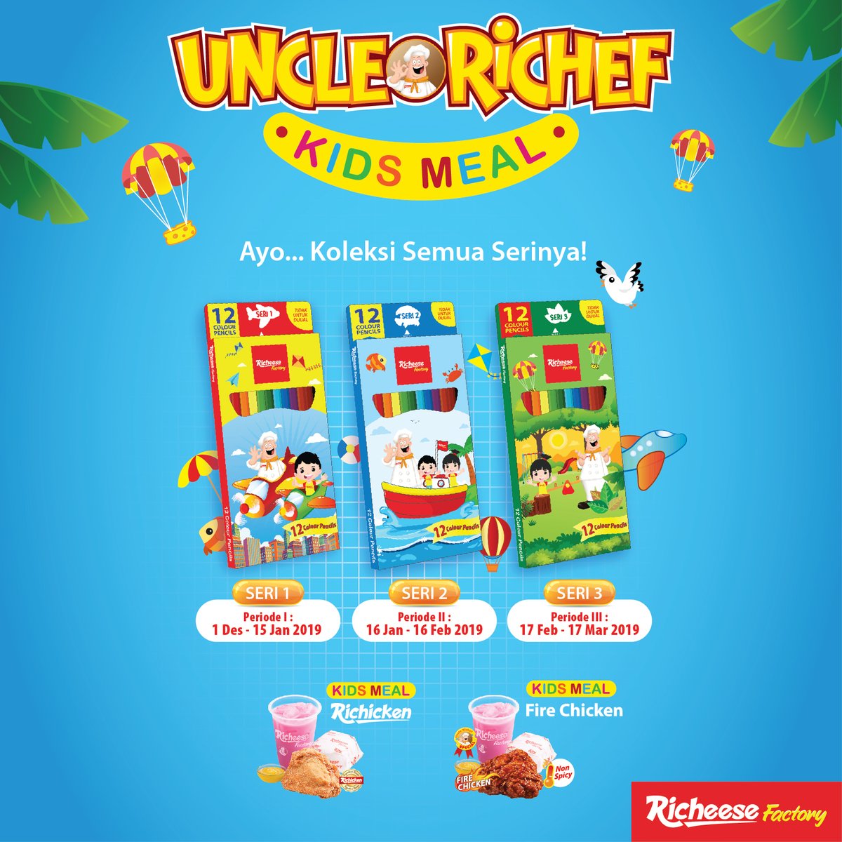 RicheeseFactory - Promo Merchandise Pensil Warna Setiap Beli COmbo Kids Meal