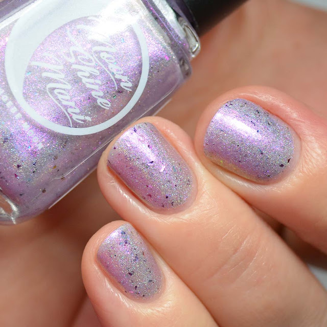 lilac color shifting shimmer nail polish swatch