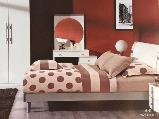 Sprei Cantik Minimalis Motif Bulat Salur Coklat