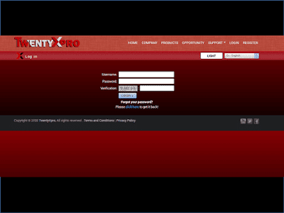 Log in to your TwentyXPro account