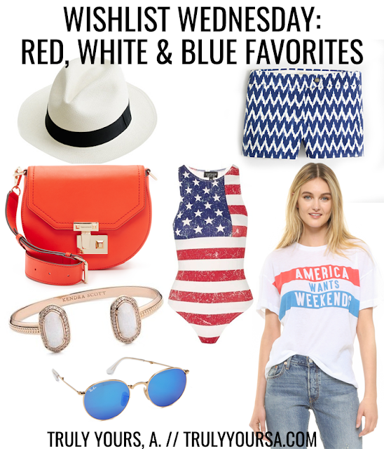 We've got less than a week left until we celebrate the summer's biggest holiday - the 4th of July! I love seeing people decked out in red, white, and blue, but I rarely wear these colors on this holiday. This year I promised myself I would add a few patriotic pieces to my closet so I can celebrate in style. This time of year is usually spent outside especially when it's time for fireworks! I've gathered a few of my favorite pieces that will keep you comfortable, cool, and show off your American spirit no matter where you're headed. Keep reading to see my red, white, and blue favorites for the 4th of July!