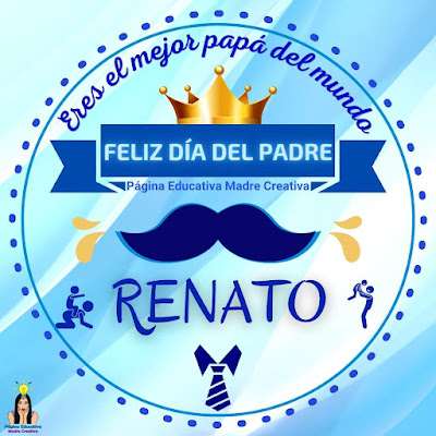 Solapín Nombre Renato para redes sociales por Día del Padre