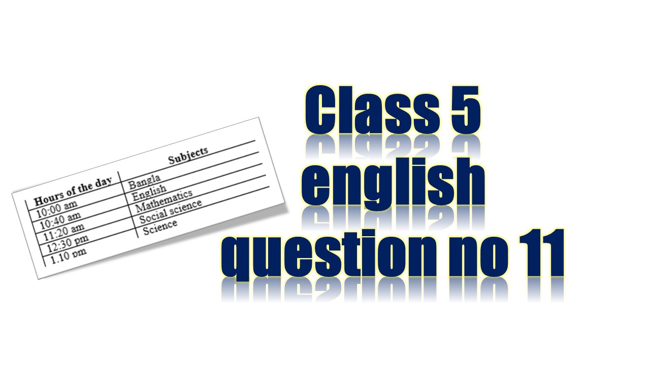 Class 5 english question no 11