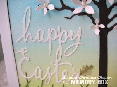 watercolor easter scene with memory box dies detail 