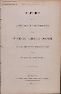 Fitchburg Railroad Company prospectus, 1842