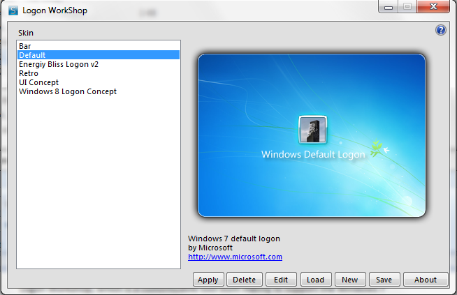  Retro, UI Concept and Windows 8 Logon Concept). To edit a logon screen, 