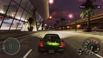 Imagem do Nissan 350Z da Rachel com NFSU2 rodando em widescreen