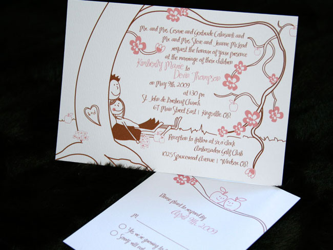 Teardrop wedding invitations