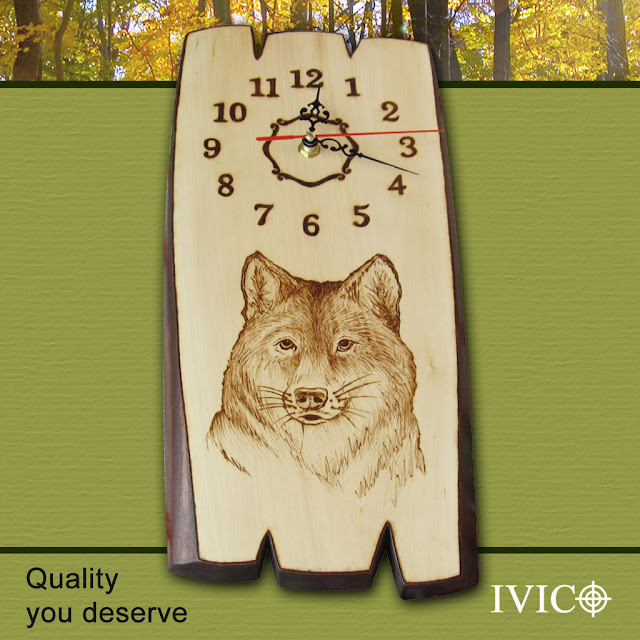 Wolf, wood, clock, hunter