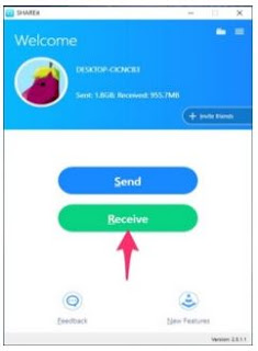 Guiding to share file from mobile to PC by ShareIt