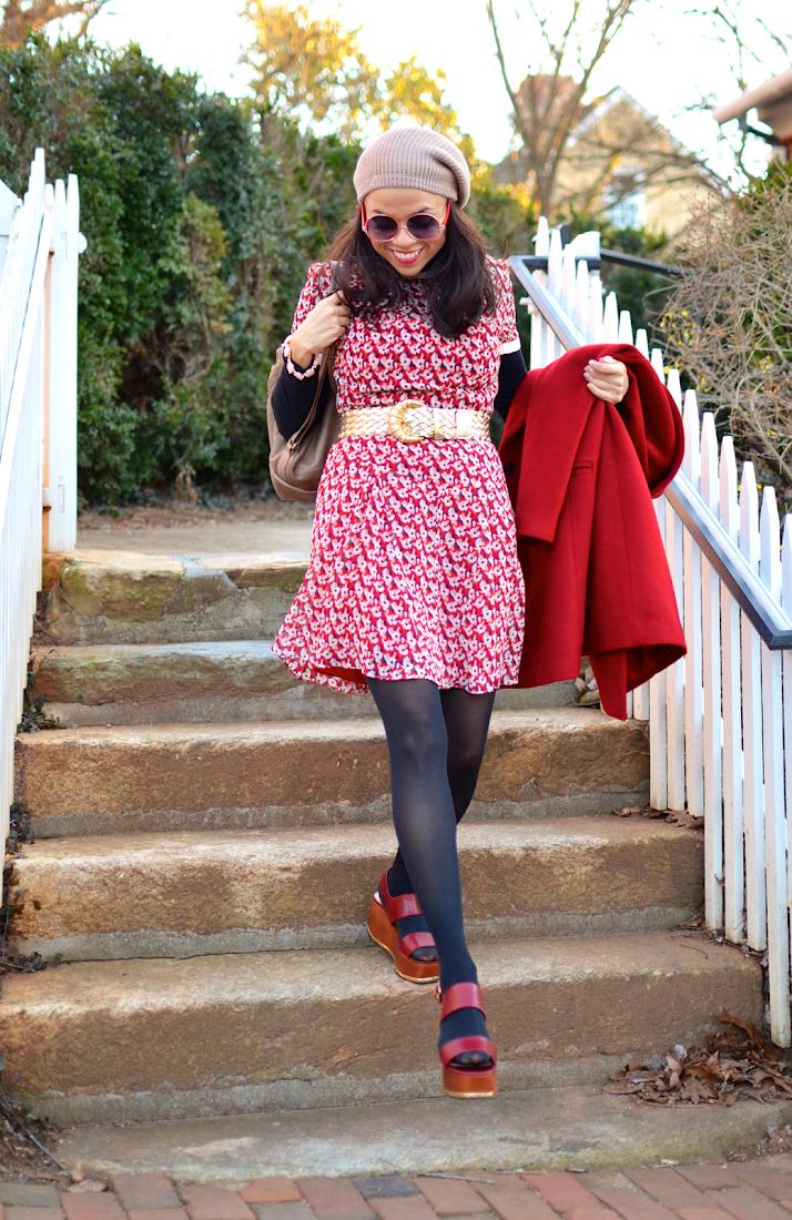 Flower Print Dress Street Style