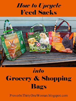 How to Turn Feed Bags into Grocery Totes