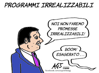 Renzi, promesse elettorali, elezioni, programmi, politica, vignetta, satira