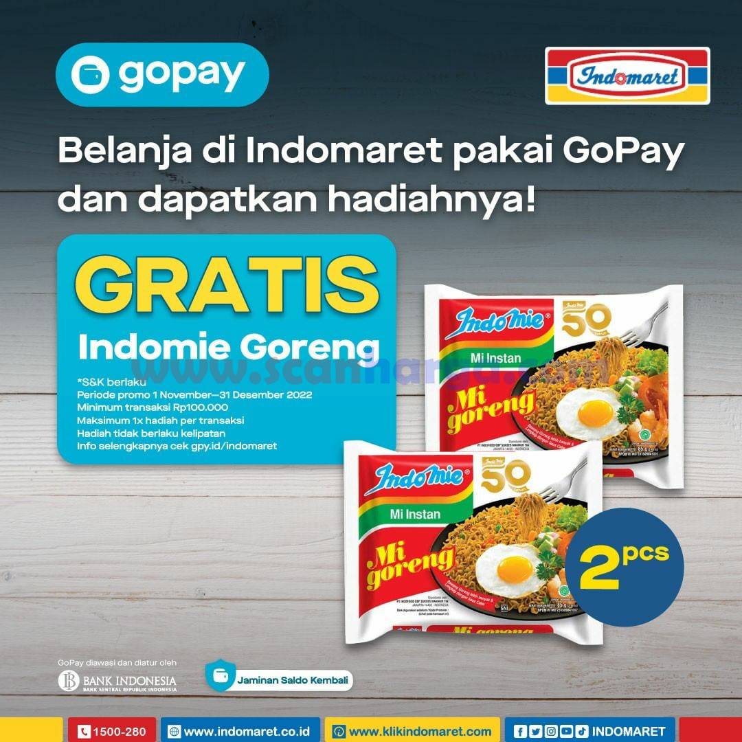 Promo INDOMARET GOPAY – Belanja GRATIS INDOMIE GORENG
