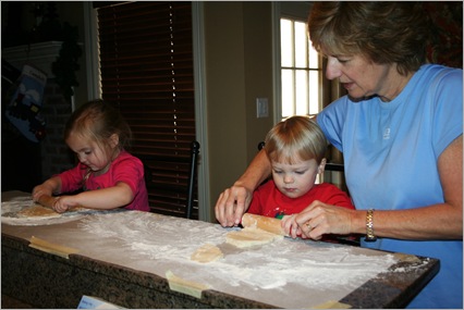 Sydney and Trigger- making cookies 011