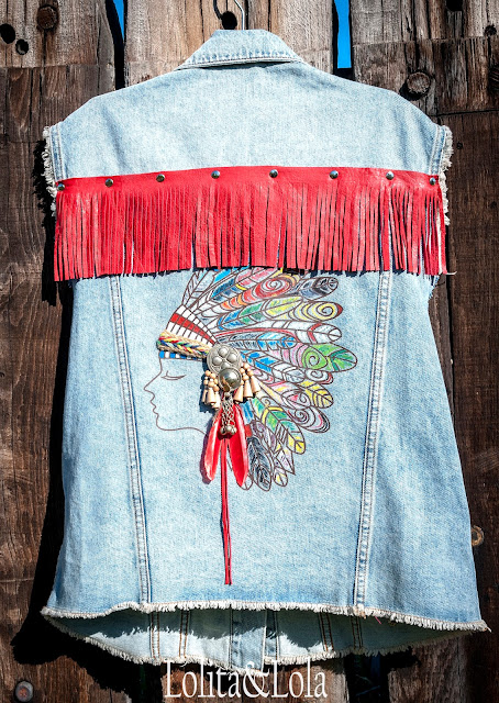 chaleco  boho chic vest denim style indie gypsy