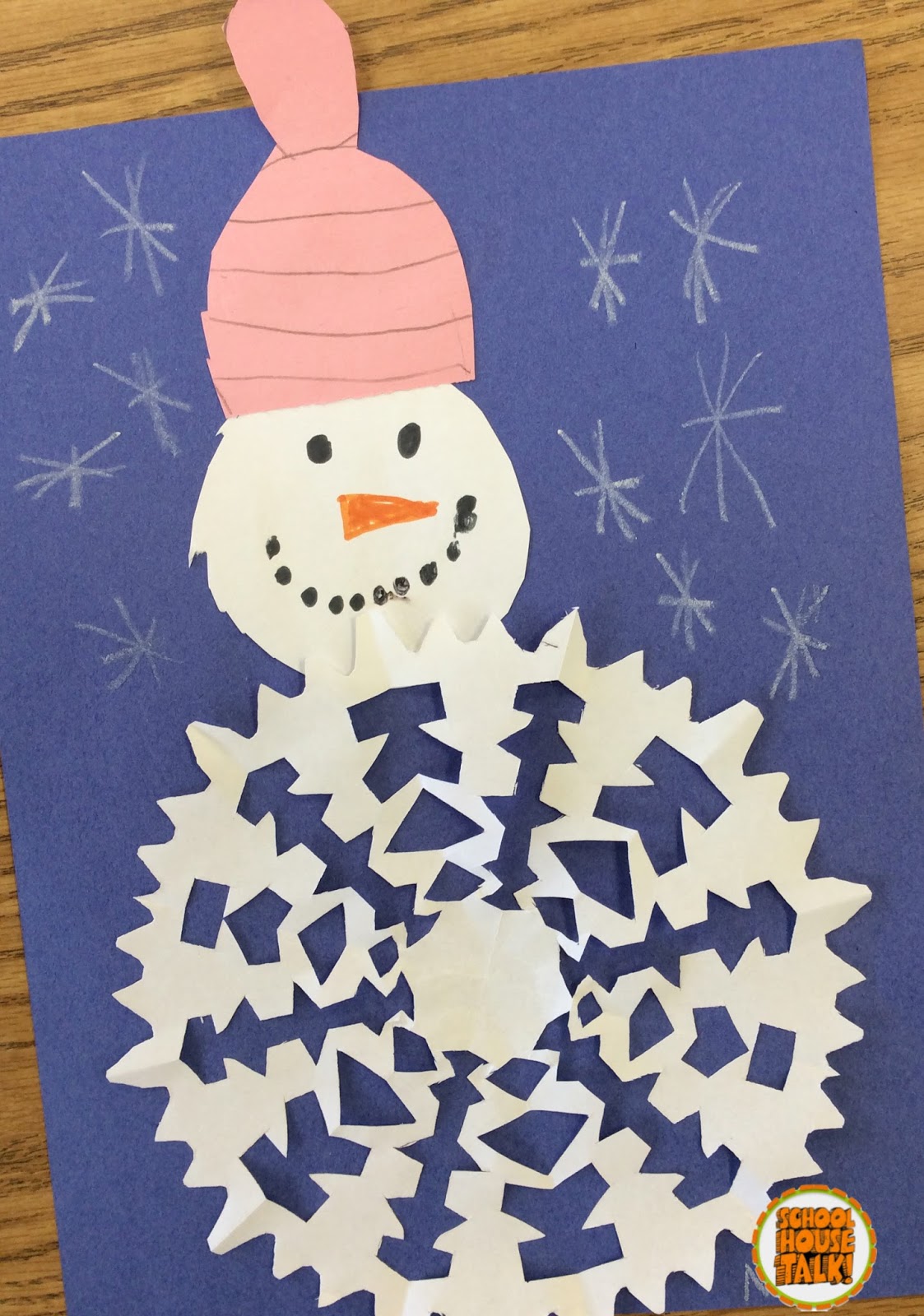Schoolhouse Talk!: Snowflake Snowman Craft