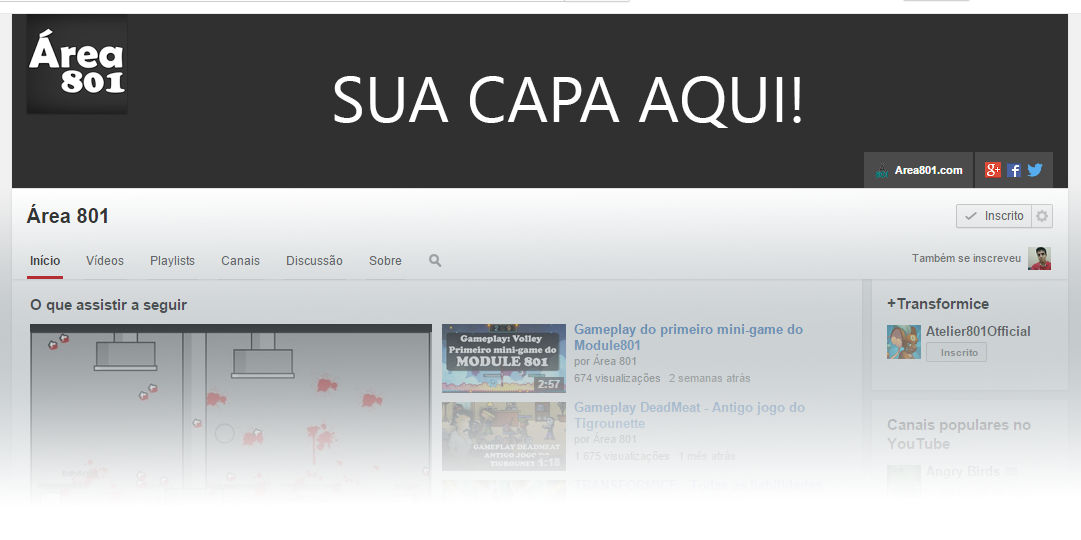 Concurso Sua Capa No Youtube Do área 801 área 801