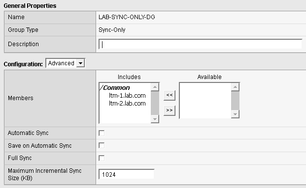 BIG-IP Sync-Only Configuration