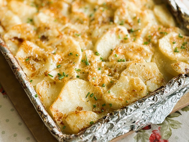 Sheet Pan Au Gratin Potatoes