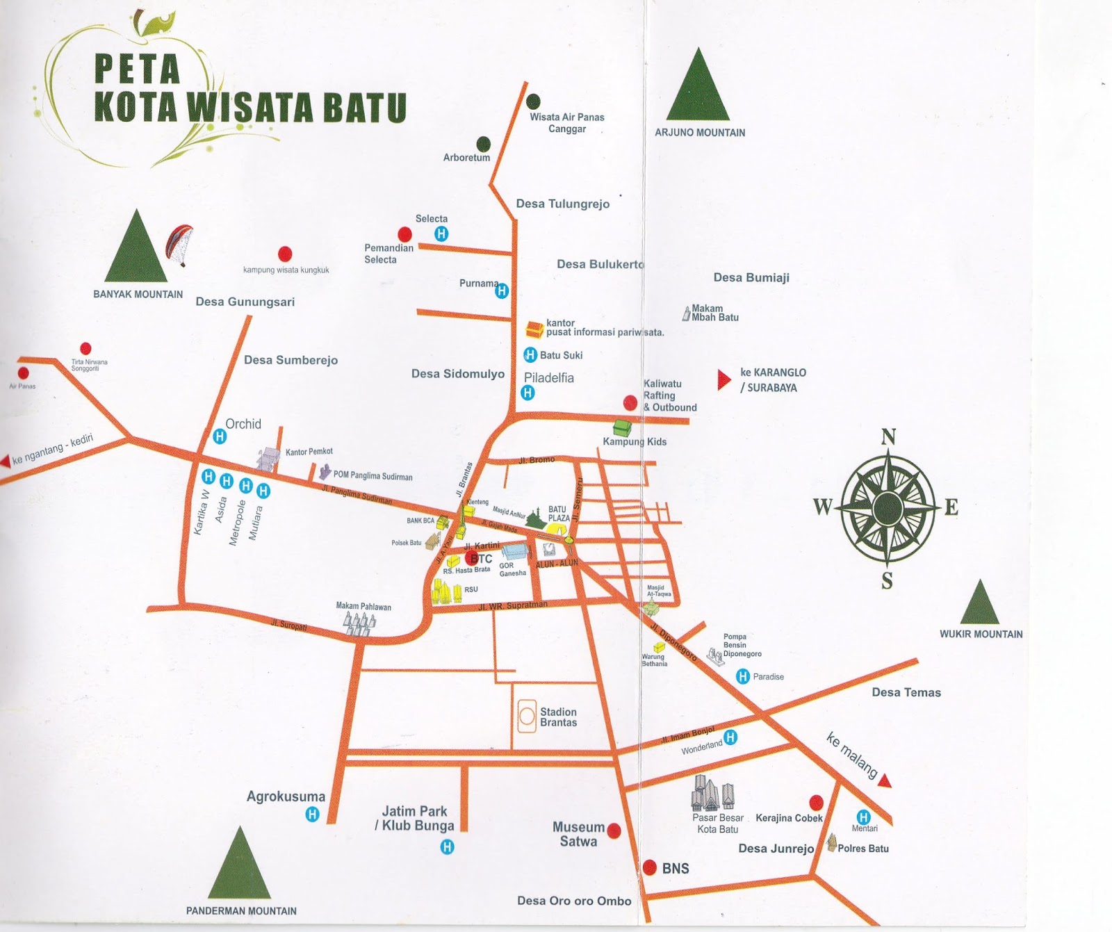  Peta  Lengkap Indonesia Peta Wisata Batu Malang 